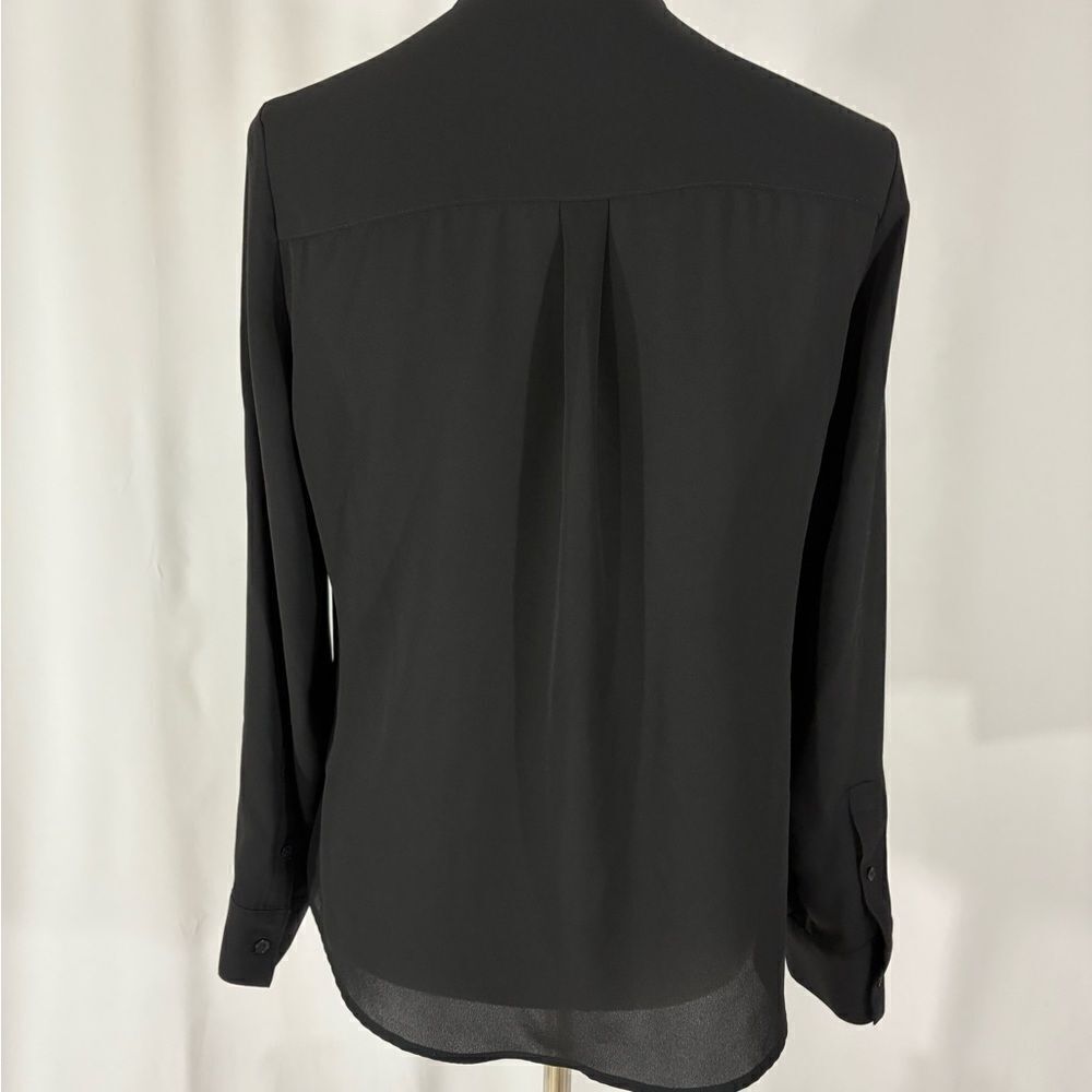 Express Basic Black Button Down Blouse - Picture 6 of 8